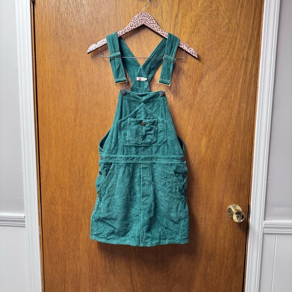Faherty York Corduroy Ribbed Overall Dress Sleeveless Mini Spruce Green XS - Picture 14 of 14